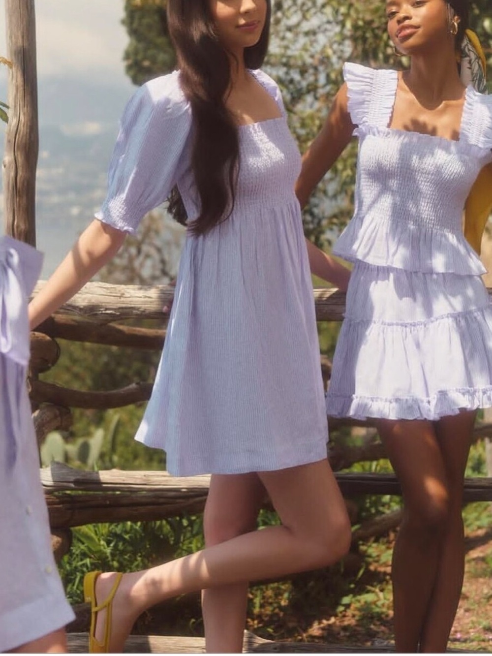 Hill House Home White Athena Nap Mini Dress in White Polka Dots